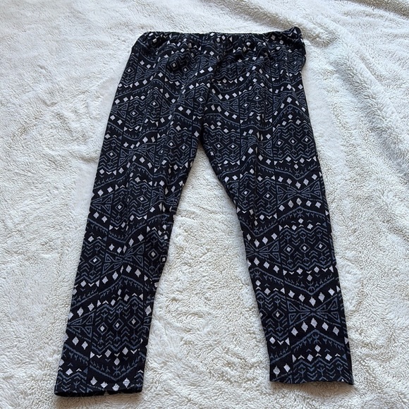 Garage Boho Blue Black White Cropped Leggings Large - Picture 1 of 6